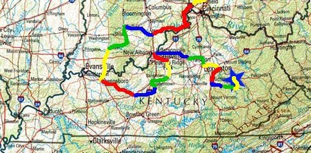 KY trip map.