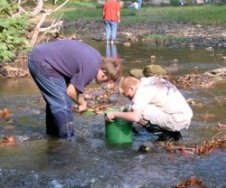 Students study biology in the Red River