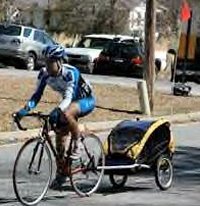 Bike rider and daughter.